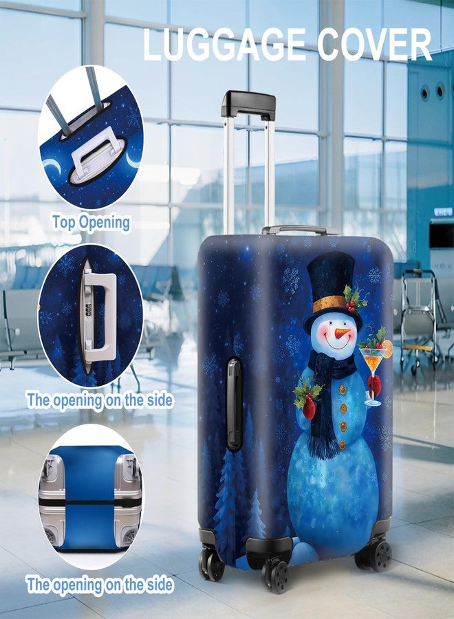 THISFIND Blue Snowman Luggage Cover, Washable Christmas Suitcase Cover, Travel Suitcase Protector Anti-scratch Bag Cover Holiday Travel Christmas Gift,XL - Image 3